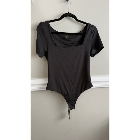 House of Harlow 1960 Tops - House of Harlow 1960 Womens Black Square Short Sleeve Bodysuit Size Medium 337